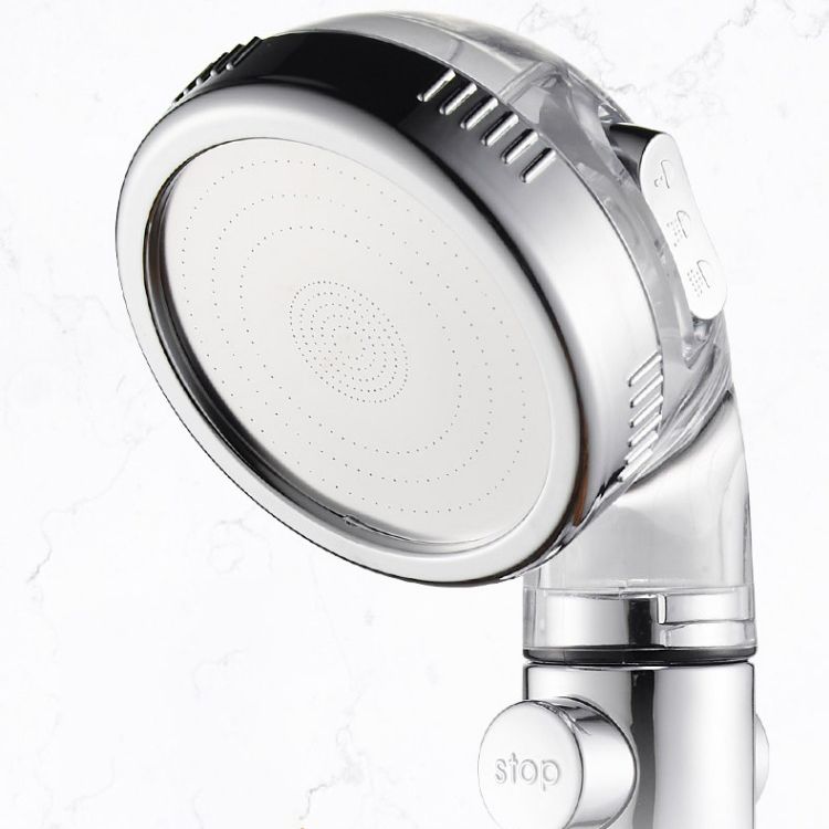 Contemporary Handheld Shower Head Round Filter Ball Spray Head in Silver