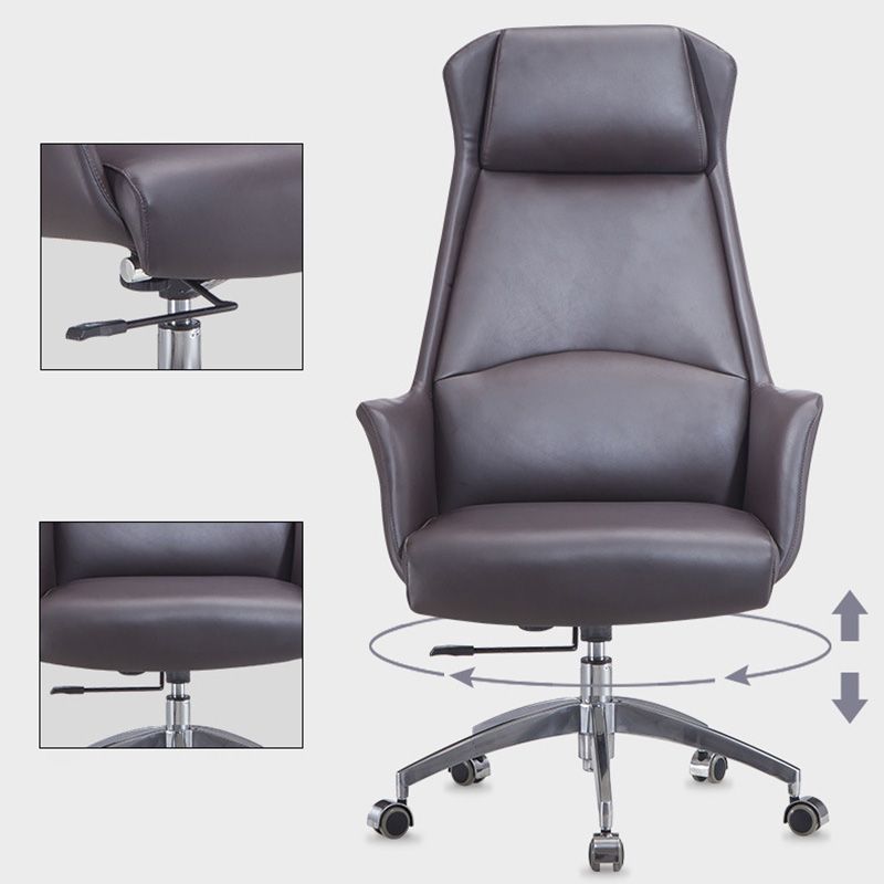 Modern Leather Managers Chair Adjustable Lumbar Support Executive Chair for Office