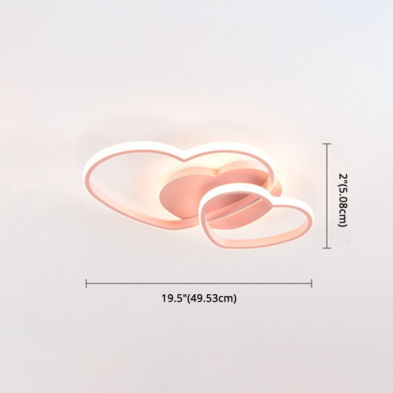 Luminaria de montaje a ras de corazón de metal, iluminación de montaje de techo LED de estilo moderno