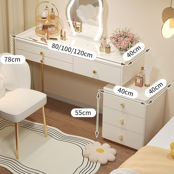 Scandinavian Bedroom Makeup Vanity Desk Wood Vanity Dressing Table with Drawer