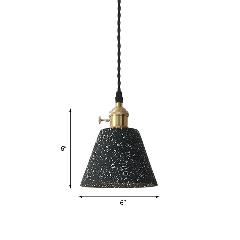 Zwart taps toelopend plafondophanging lamp Industrial Cement 1-kop woonkamer hanglamp lamp