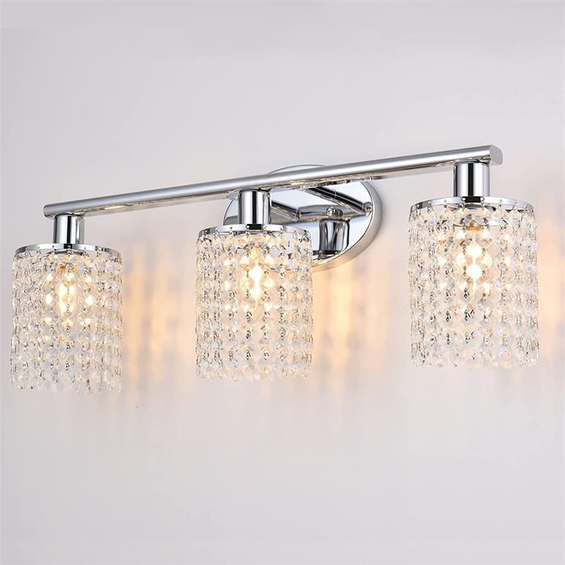 2 / 3 / 4 - Light Crystal Bath Sconce in Clear Traditional Bathroom Vanity Lighting