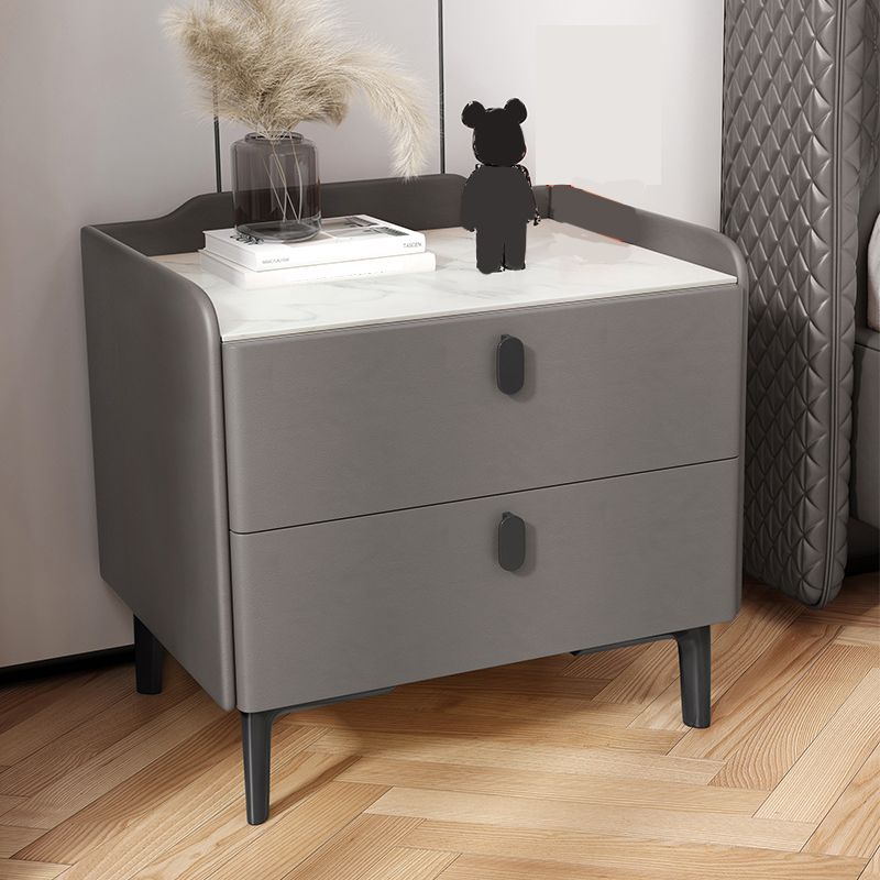 Contemporary Night Table Drawer Storage Bed Nightstand with Legs