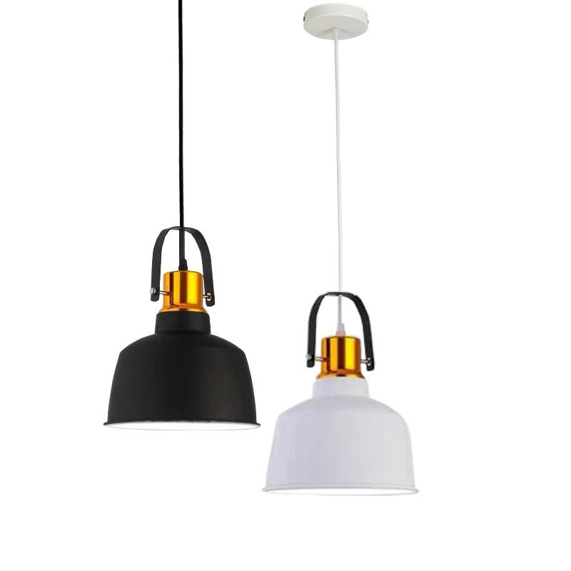 1-Light Suspension Lighting Nordic Style Bowl Shade Metallic Pendant Ceiling Light