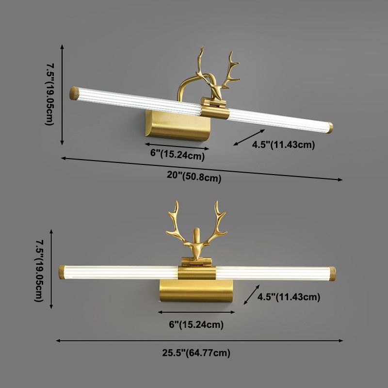 Goldene postmoderne Geweihs Wandleuchte Ein-Blub-Metall-Wand-Lampen für Badezimmer