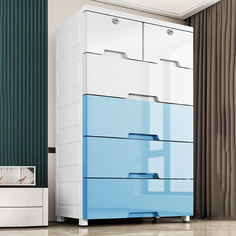 Contemporary Bedroom Armoire with Drawer Plastic Wardrobe Armoire