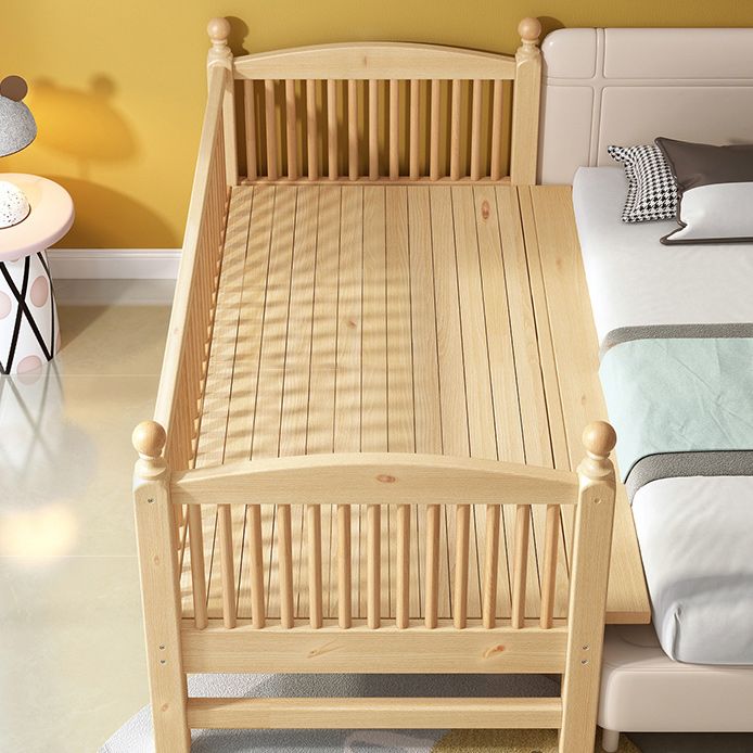 Standard Baby Crib Solid Wood Toddler Guard Rails Included Nursery Bed