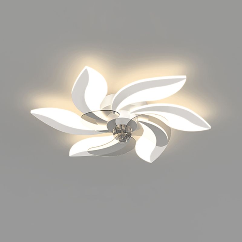 Modern LED Ceiling Fan Light Simple Ceiling Mount Lamp with Acrylic Shade for Bedroom