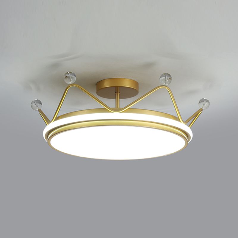 Modern Style Crown Shape Ceiling Fixtures Metal 2 Light Flush Ceiling Light Fixtures