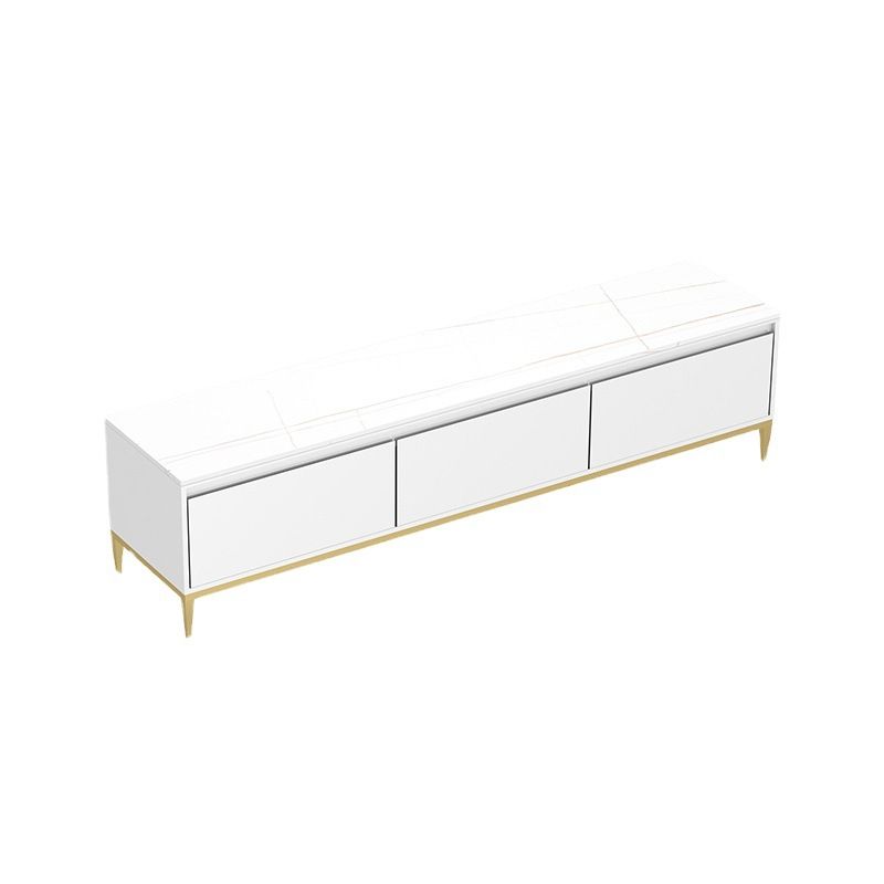 Contemporary Media Console Stone TV Stand Console with Drawers