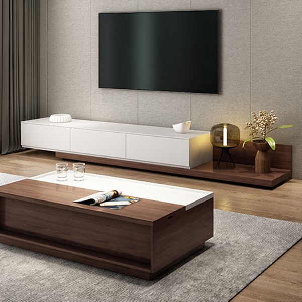 Engineered Wood TV Stand 3 Drawers Modern Media TV Stand Console