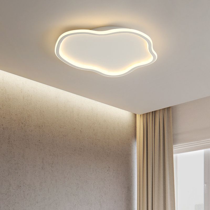 Modern Minimalist LED Ceiling Fixture Wrought Iron Cloud Flush Mount with Acrylic Shade