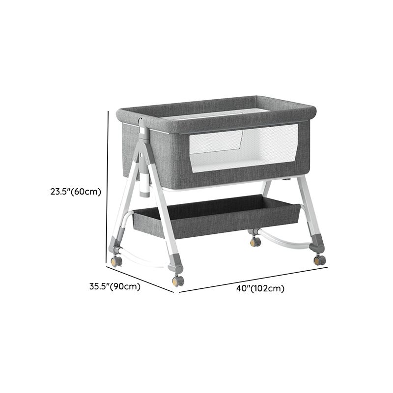 Industrial Nursery Crib in Metal with Guardrail Folding Crib