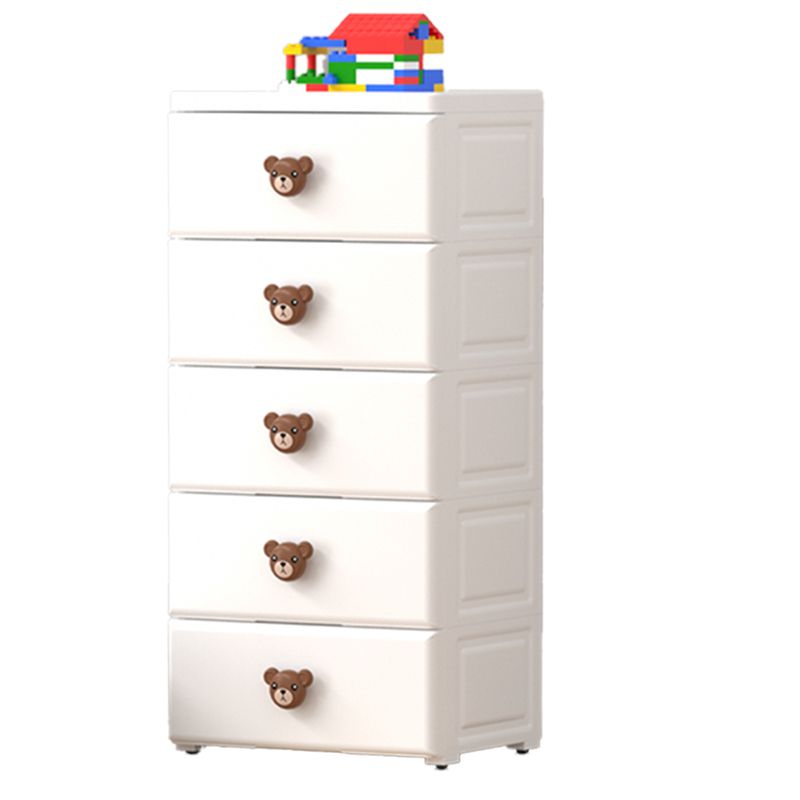 Contemporary Vertical Kids Nightstand Plastic Nursery Dresser for Room