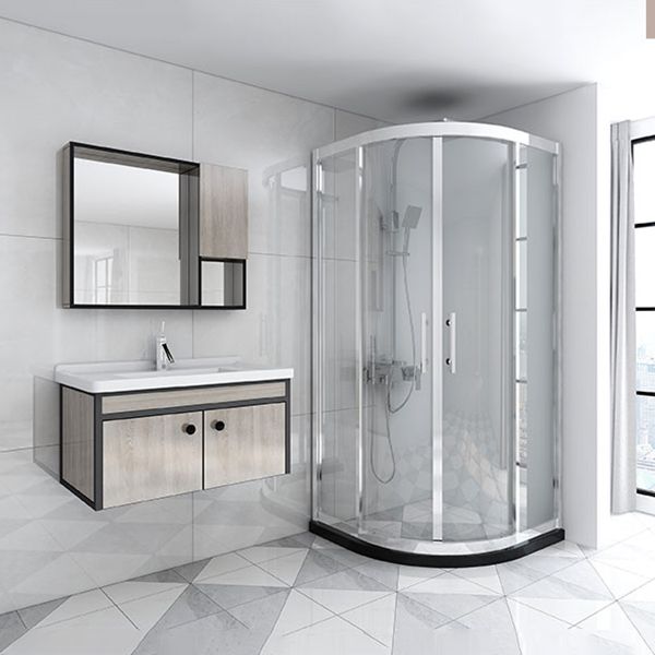 Rounded Tempered Glass Shower Enclosure with Shower Door Corner Shower Enclosure