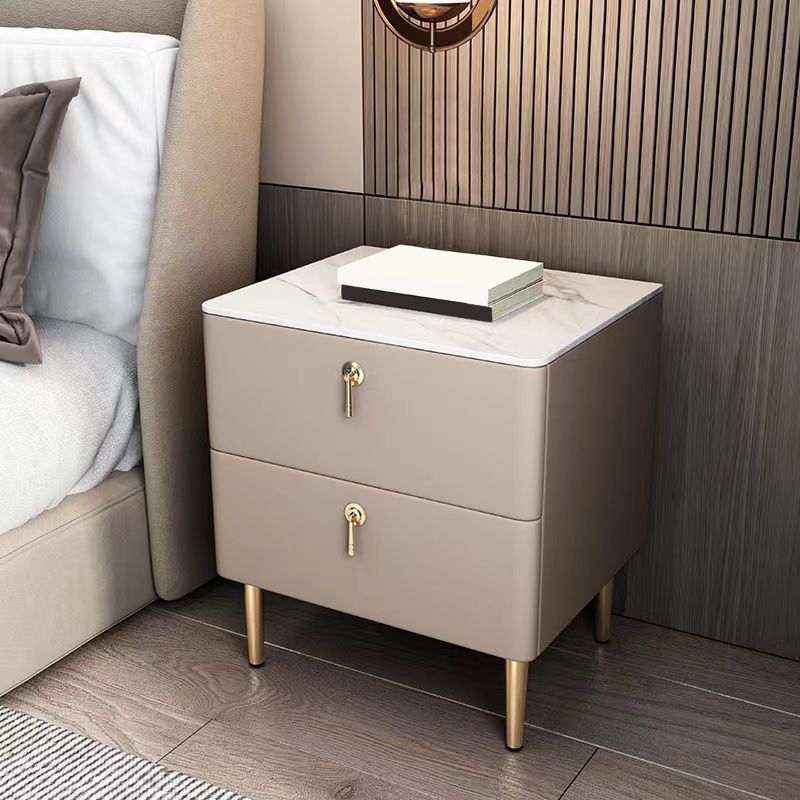 Glam Night Table Antique Finish Drawer Storage Bed Nightstand