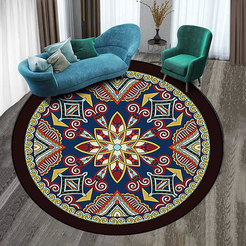 Moroccan Tribal Symbols Indoor Rug Polyester Carpet Stain Resistant Area Carpet for Home Decoration