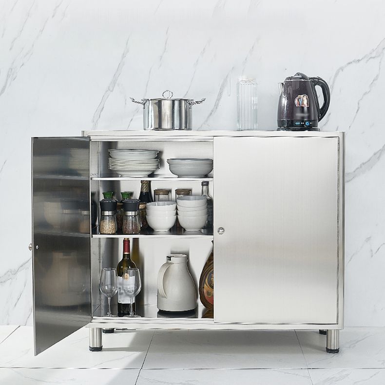 Stainless Steel Kitchen Sideboard Cabinet Modern Server Cabinet with Storage