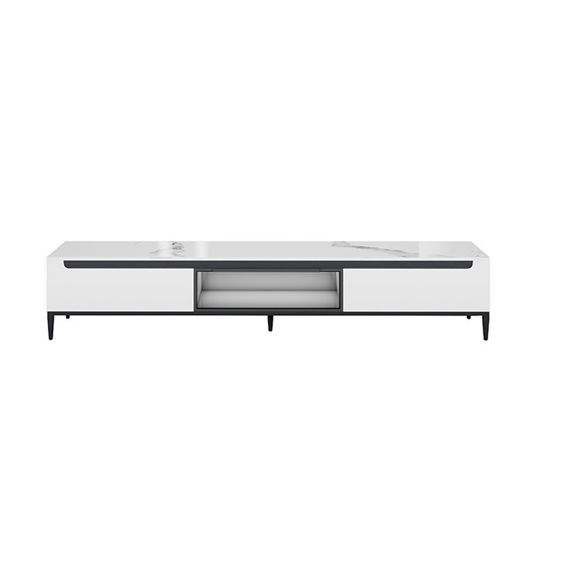 White Slate TV Cabinet Modern Minimalist Home Closed TV Stand Console