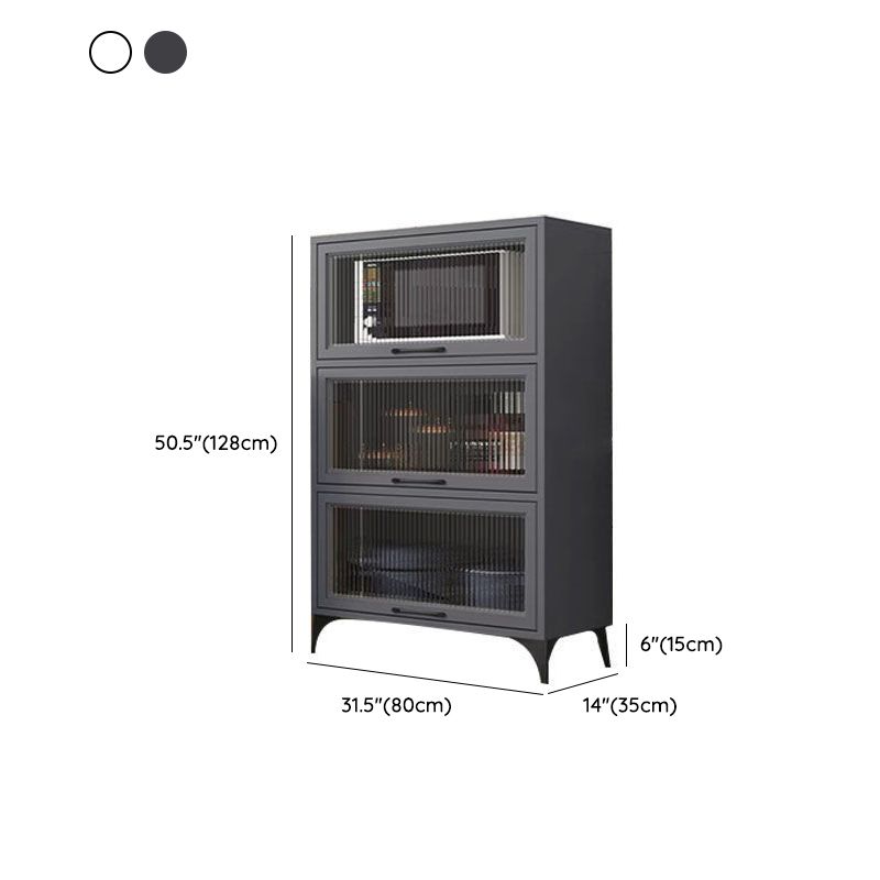 Modern Style Kitchen Server Engineered Wood Server with Metal Legs