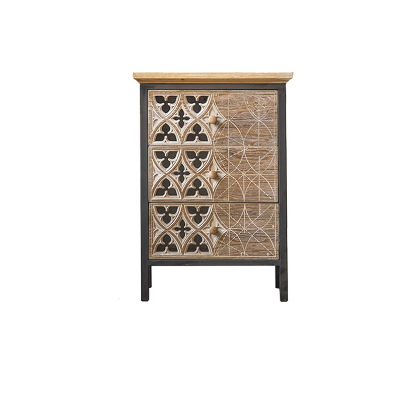 Industrial Accent Cabinet in Brown with Black Metal Legs Cabinet