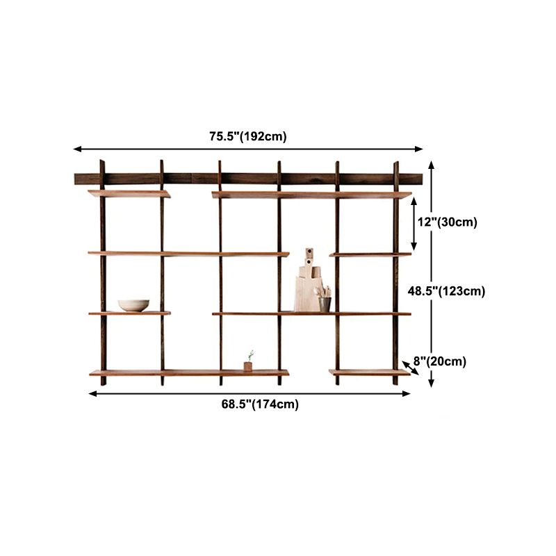 7.87"W Bookshelf Wall Mounted Industrial Style Bookcase for Study Room