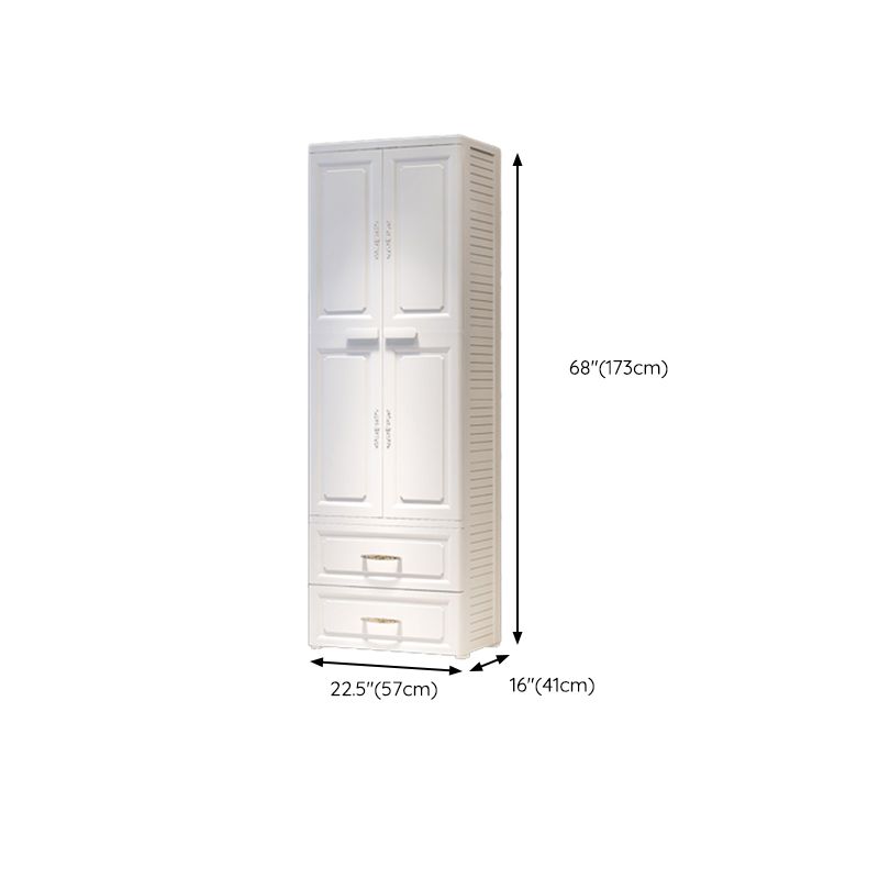 White Plastic Kids Closet High Gloss Multi-Storage Coat Locker