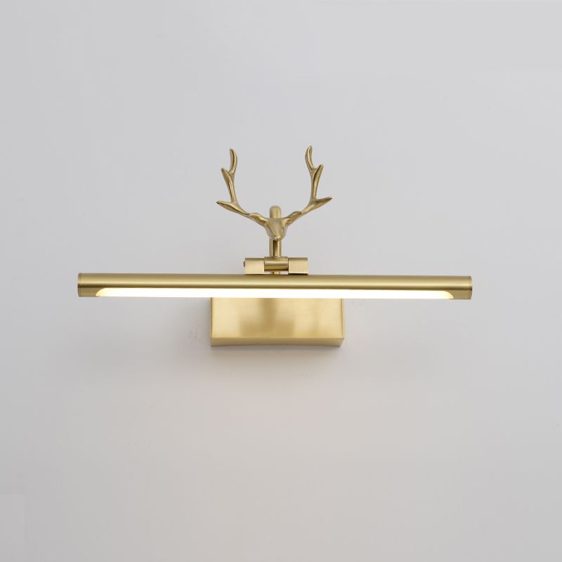 Mid-Century Luxury Style Linear Wall Mounted Vanity Lights Metal Vanity Lighting Fixtures with Antlers