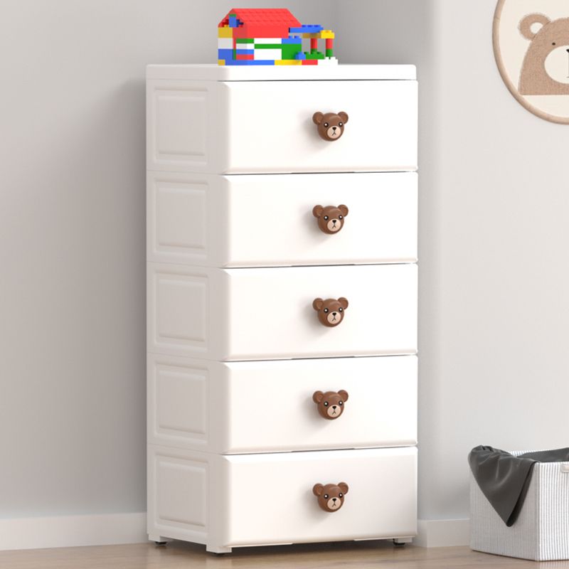 Contemporary Vertical Kids Nightstand Plastic Nursery Dresser for Room