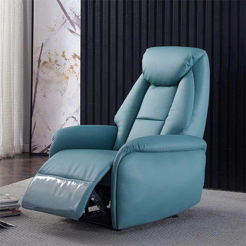 Glam Genuine Leather Recliner Chair Solid Color Standard Recliner