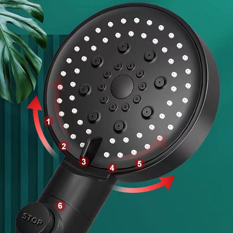 Round Handheld Shower Head Plastic Adjustable Spray Pattern Spray Head for Home