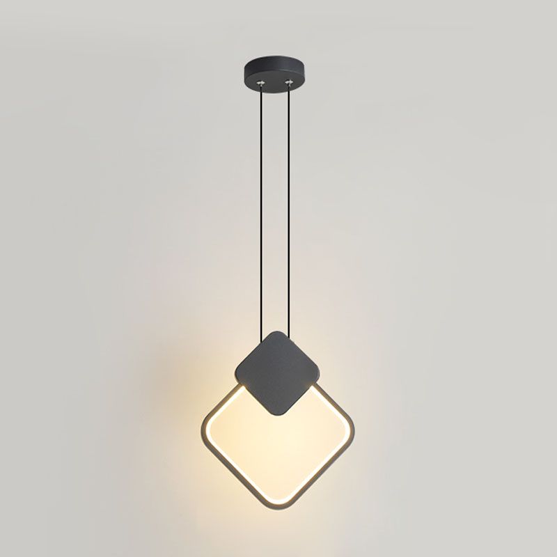 Minimalist Linear Pendant Lighting, Metal and Acrylic Hanging Light for Living Room