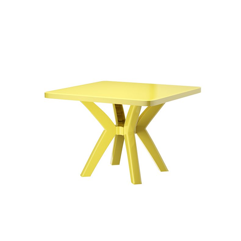 Plastic Outdoor Dining Table Modern Style Square Patio Table