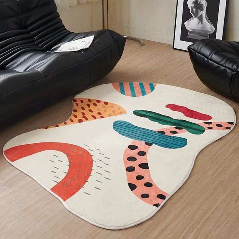 Novelty Color Block Rug Modern Polyester Carpet Pet Friendly Area Rug for Home Decoration