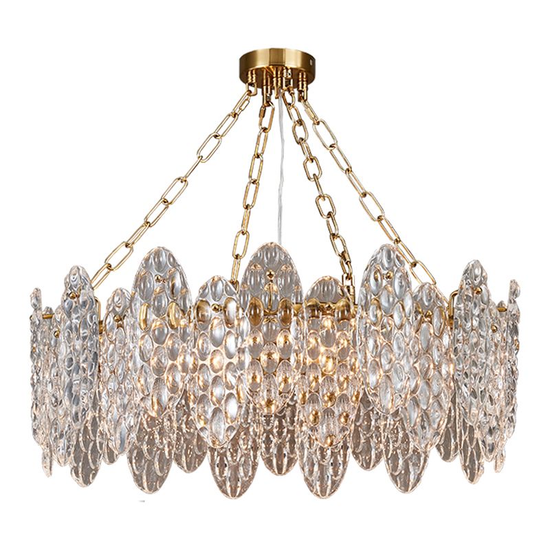 Lustres de la géométrie de style contemporain Lumières de lustre en verre en or