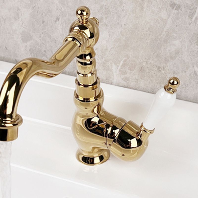 Glam Brass Bathroom Sink Faucet with 1-Handle Vessel Sink Bathroom Faucet