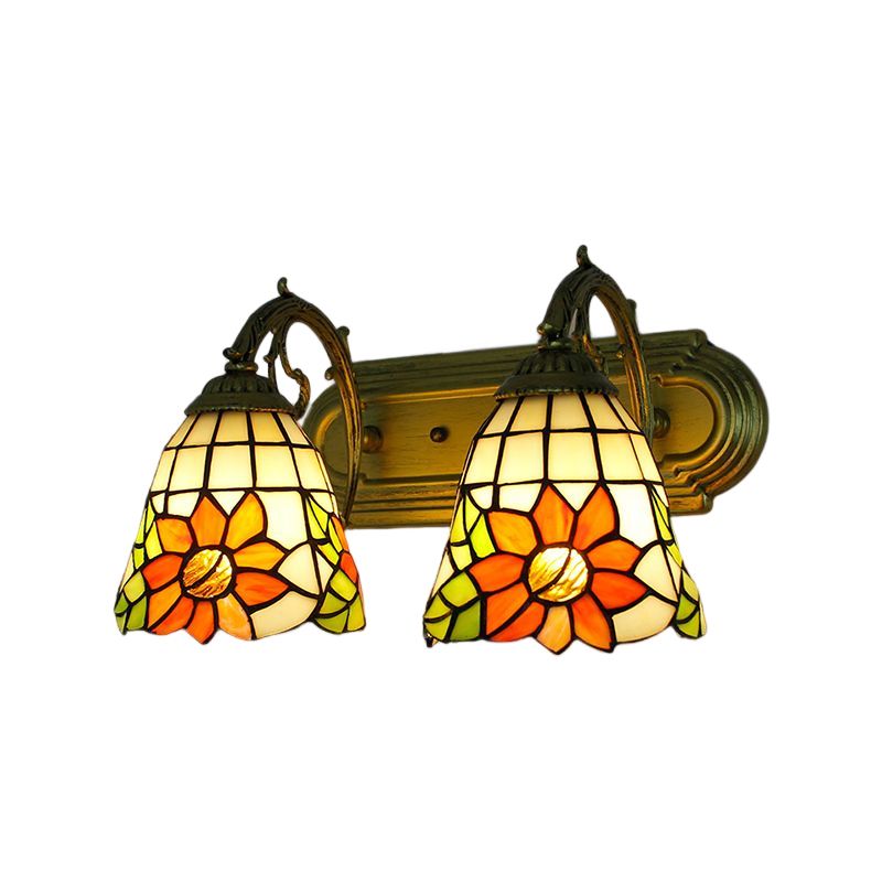 Tiffany Glass Vanity Light Creative Wall Light Sconce for Washroom