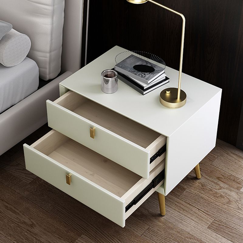 Modern Drawer Storage Night Table Faux Leather Nightstand for Bedroom