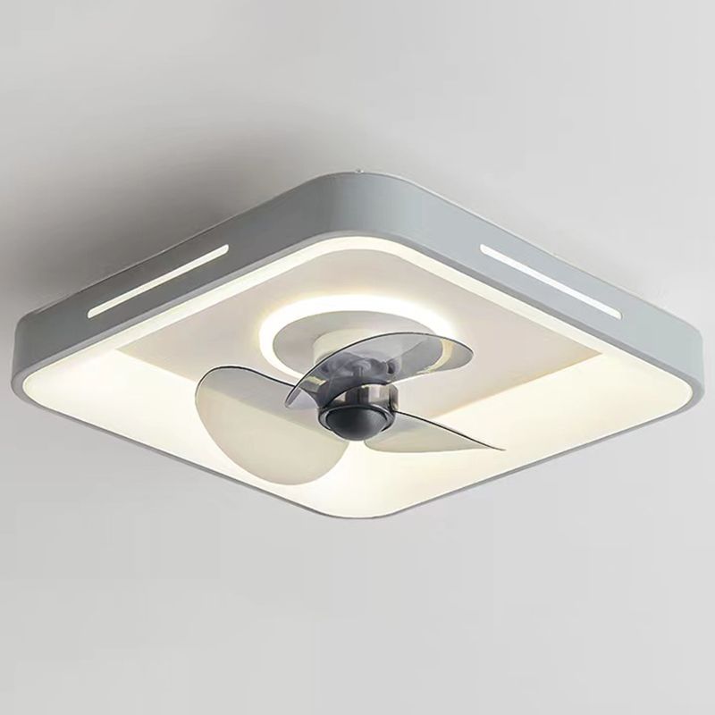 Ventilateur de plafond géométrique en métal lumières modernes 2 lumières LED LED LUME