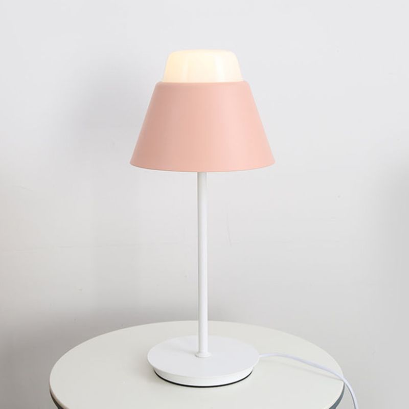 Pink/Blue Finish Cone Night Table Light Modernist 1 Leichte Acryl -Schattenschatten -Schreibtischlampe für den Lernraum