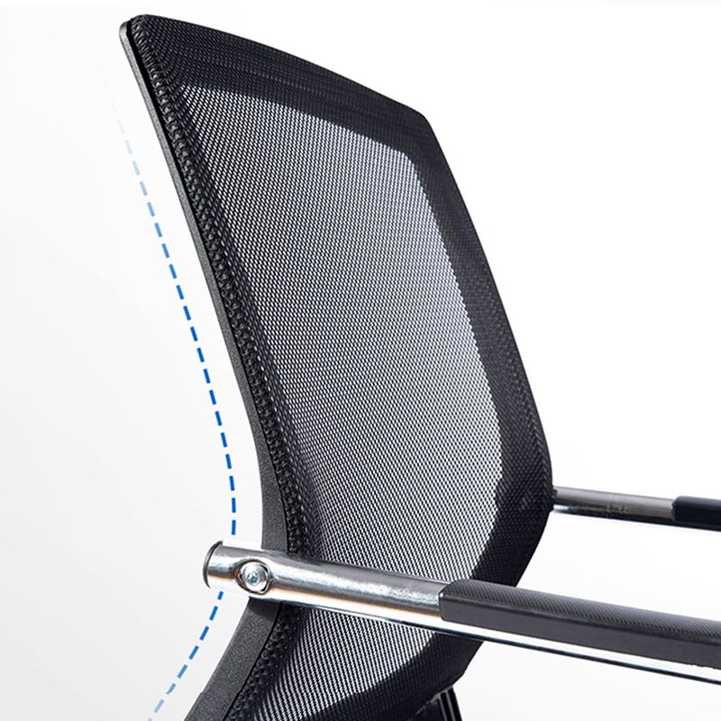 Mid Back Office Chair Fixed Armrest Mesh Desk Chair for Home Office