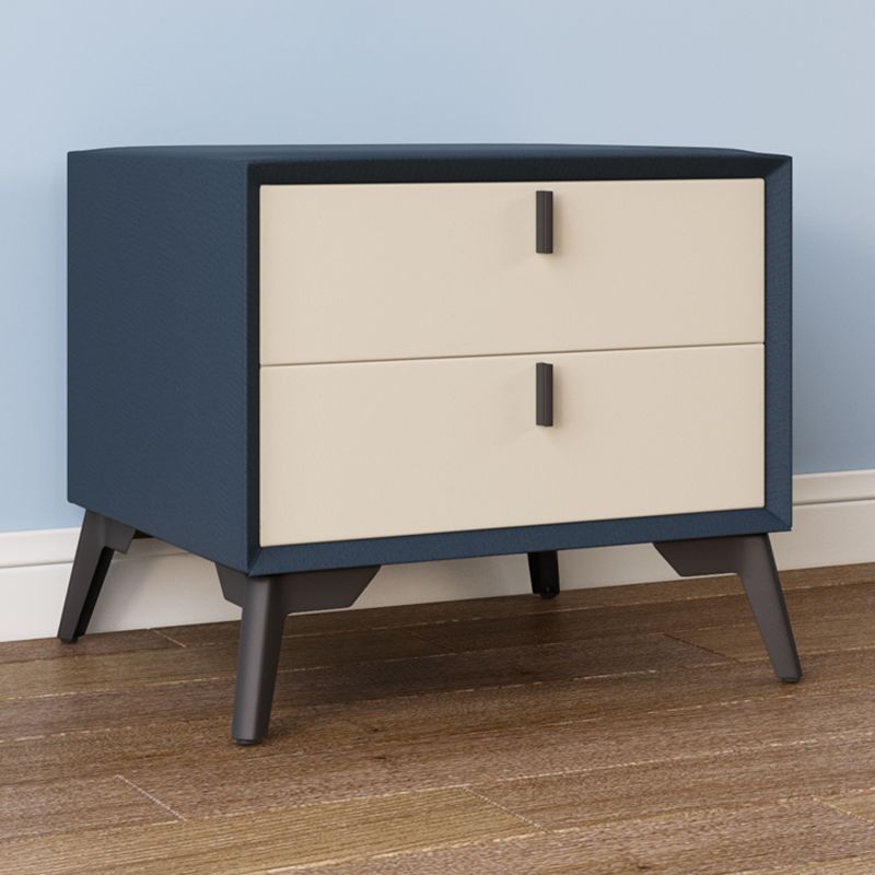 Solid Wood Bedside Table for Nursery with 2 Drawers Contemporary Nightstands