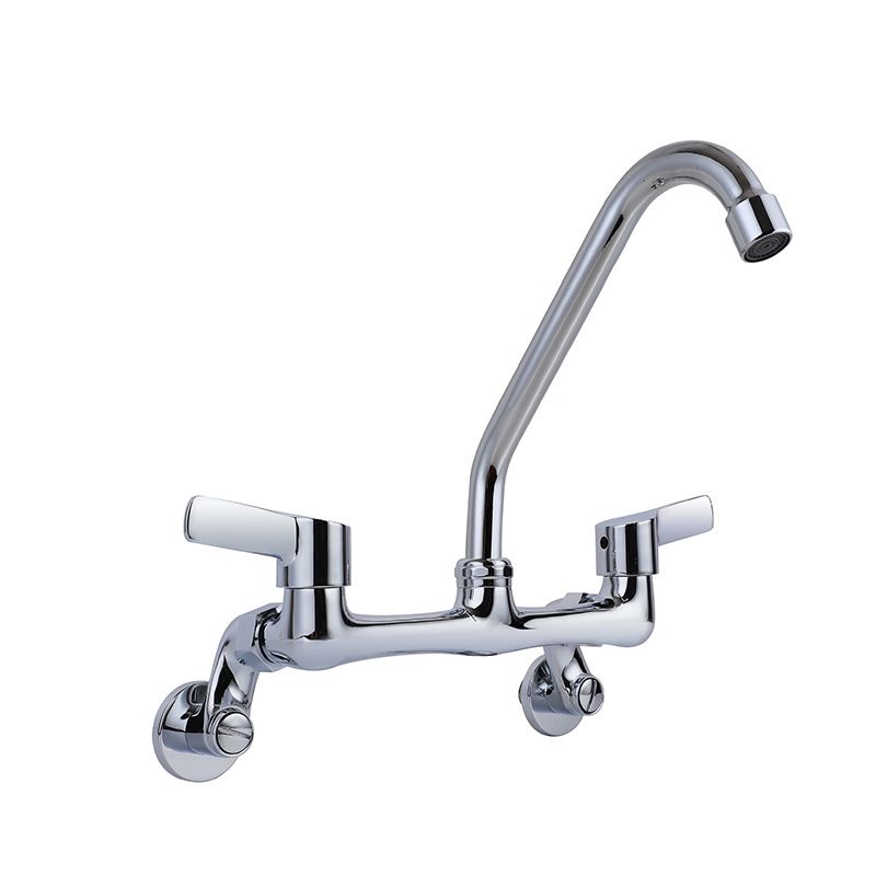 Modern Bar Faucet Brass Double Handle Wall Mounted Pot Filler Faucet