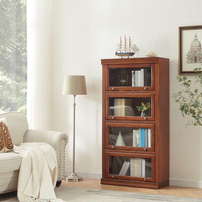 Wooden Closed Back Standard Bookcase Contemporary Cabinet Included Bookshelf