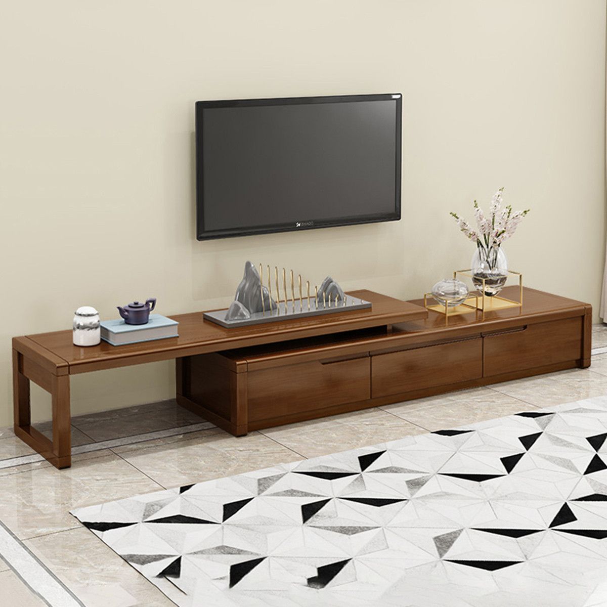 Modern Wood TV Console Open Storage TV Media Stand for Living Room