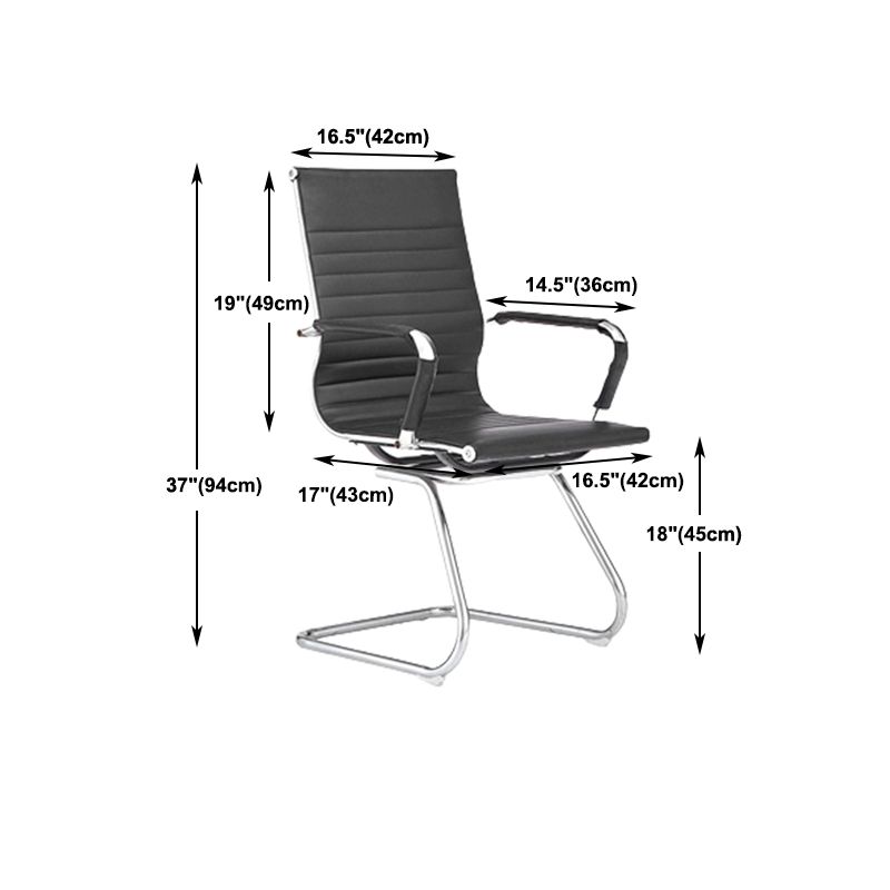 Modern Fixed Arms Conference Chair Metal No Wheels Conference Chair