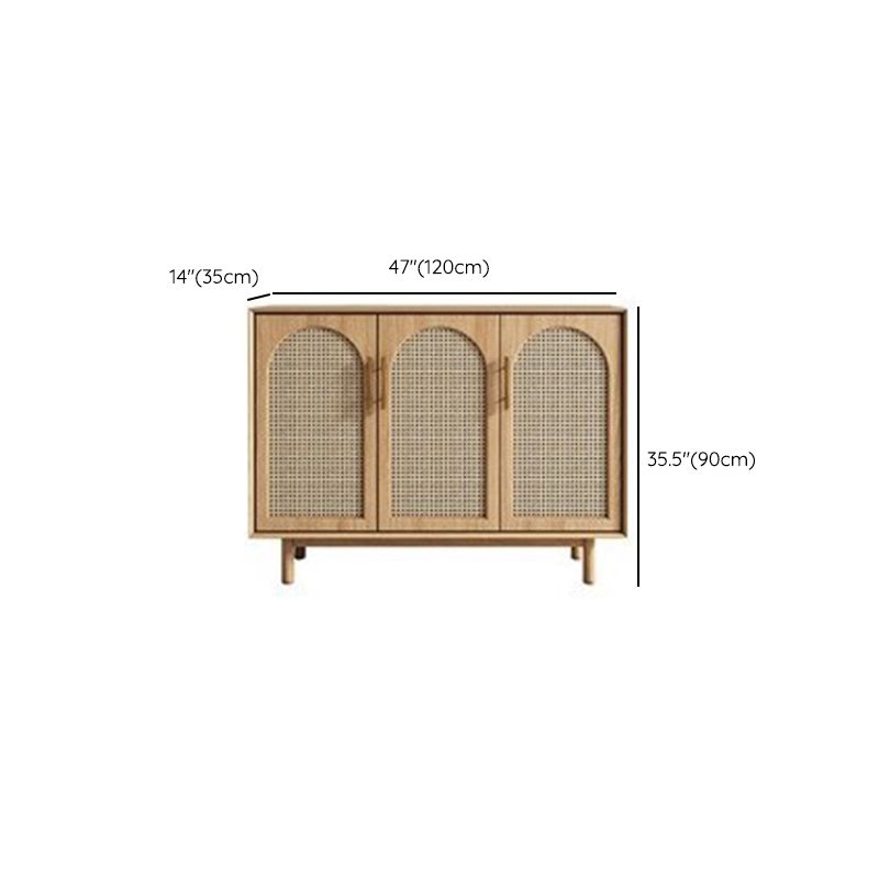 Contemporary Brown Cabinets Sideboard Solid Wood Buffet Table for Living Room