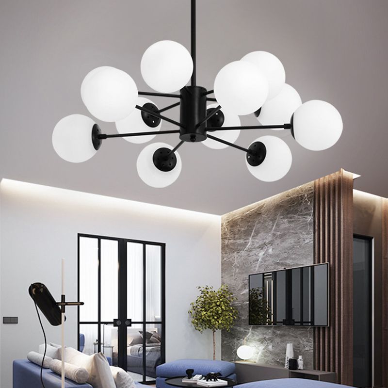 Modern Glass Shade Chandelier Globe Multi Light Chandelier Pendant for Living Room