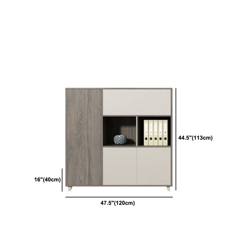 Modern Woos File Cabinet Khaki Tone Color Block Filing Cabinet for Home Office