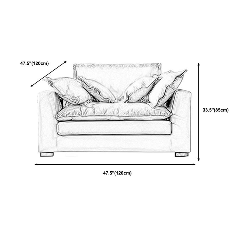 Beach Standard Sofa with Bolster Pillows 33.46"High Fabric Settee with Square Arm, Beige